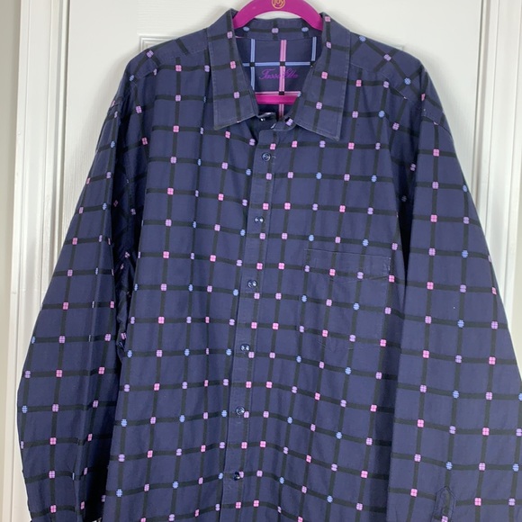Tasso Elba navy blue long sleeved shirt size 3XLT - Picture 2 of 8